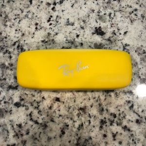 Ray Ban glasses sunglasses case only. Yellow with red felt interior. Small size.